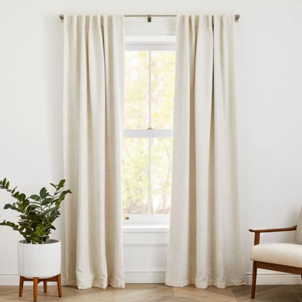 West Elm natural cream curtain set, brand new!